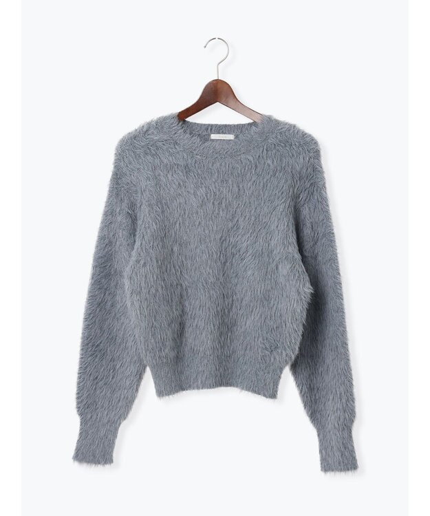 Te chichi シャギーヤーンロングスリーブニット チャコールグレー