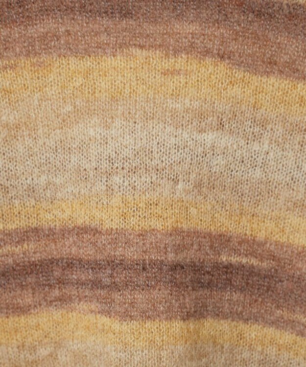 WEGO 段染めボーダーショートニット ブラウン