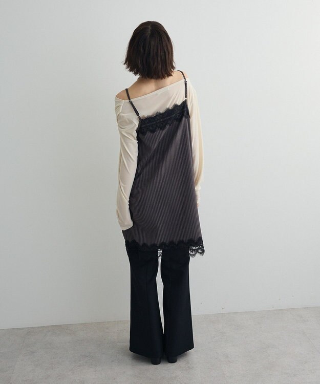 Green Parks シアーベロアオフショル長袖プルオーバー Ivory