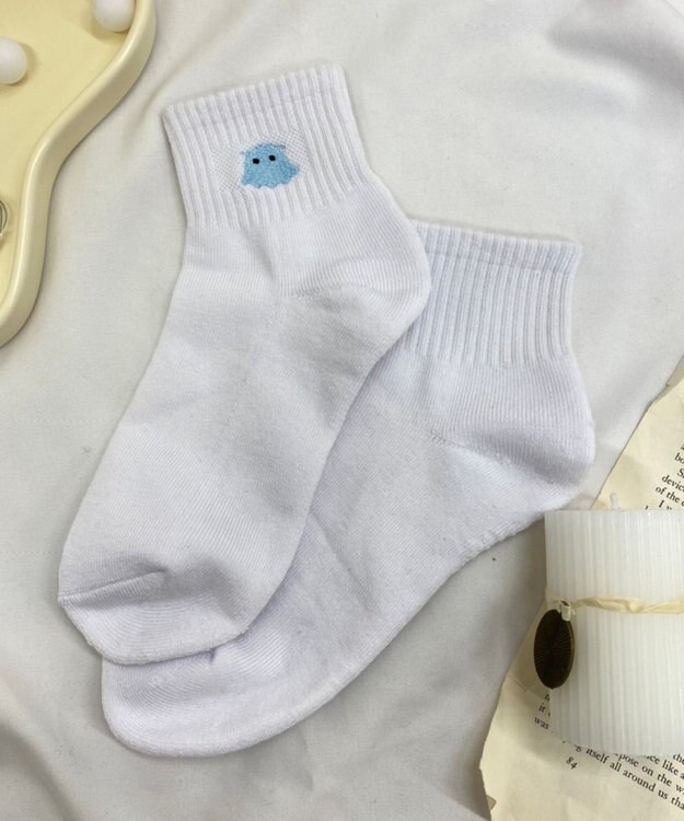 WEGO アニマル刺繍ワンポイントソックス 柄8