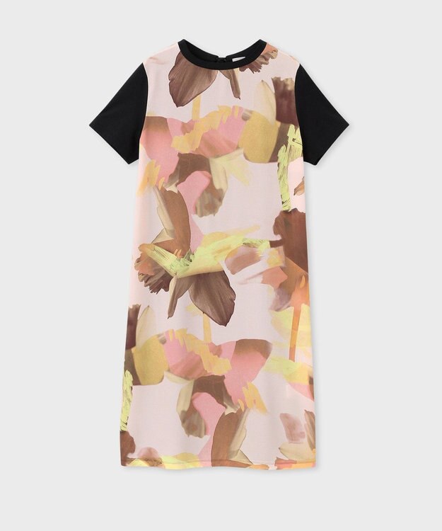 Paul Smith 【洗える】Floral Paint Studies コンビ ドレス コーラル