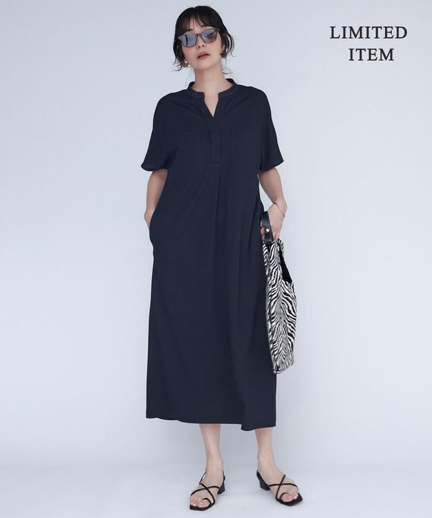 ICB 【WEB限定・洗える】 アムンゼンジャージー ワンピース ネイビー系