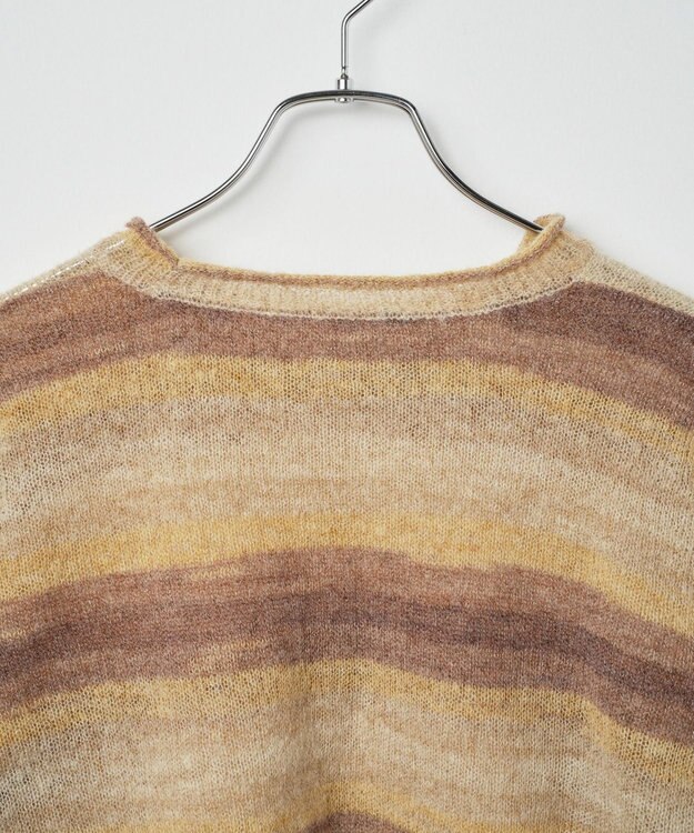 WEGO 段染めボーダーショートニット ブラウン