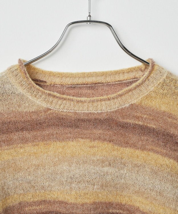 WEGO 段染めボーダーショートニット ブラウン