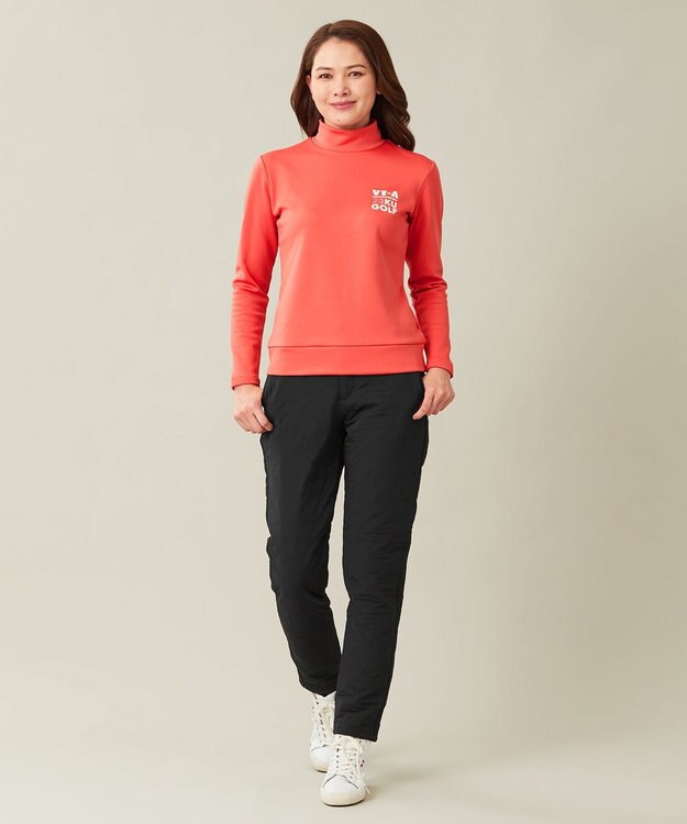 23区GOLF 冬の暖か名品トップス【WOMEN】ストレッチ 裏フリース ローズ系