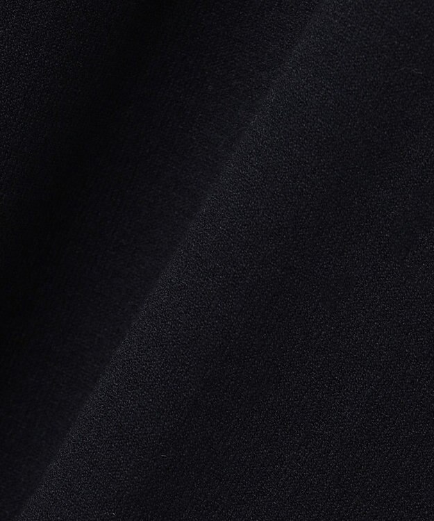 23区 L 【好評につきカラー追加】ヴィスコースストレッチ リブ袖 ワンピース ネイビー