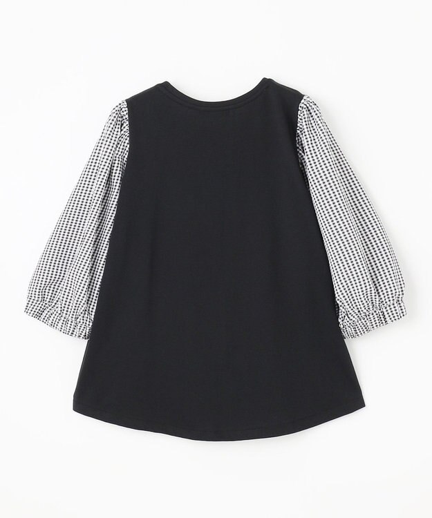 ANY 布帛コンビプルオーバー ブラックギンガム