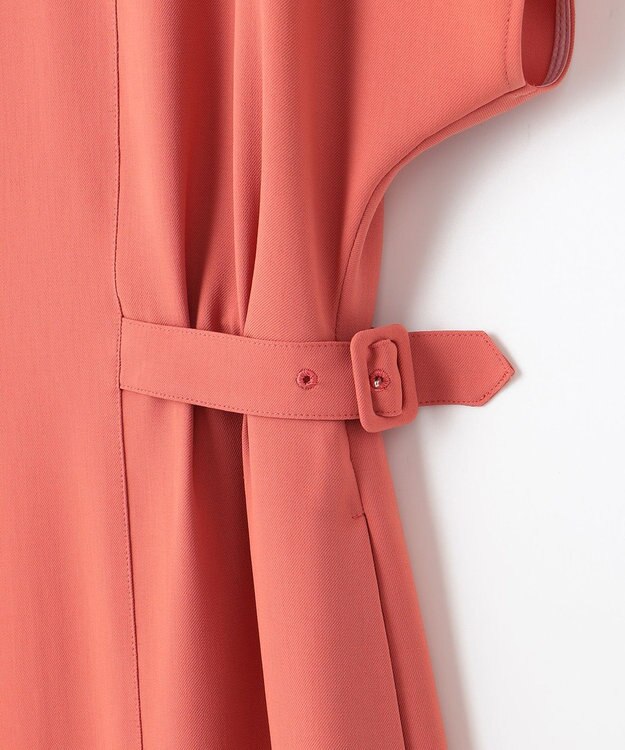 23区 【撥水加工/洗える】キューティクルストレッチツイル ワンピース テラコッタピンク系