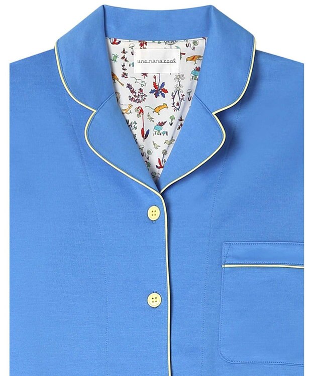 une nana cool 【綿100%】40/2コーマ天竺シルケットパジャマ MADE WITH LIBERTY FABRIC ブルー