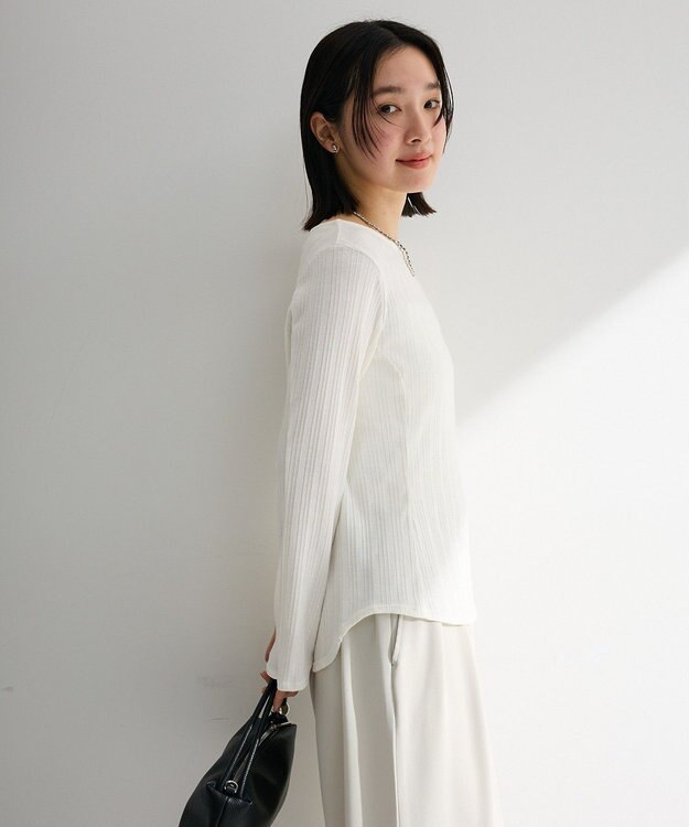 Green Parks チェーンリブカットプルオーバー Off White