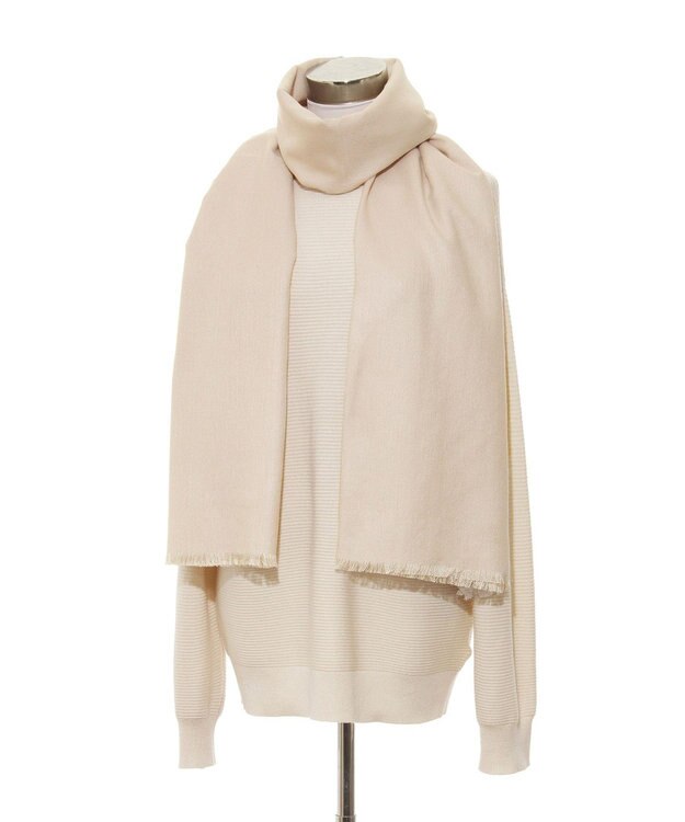 MOONBAT FURLA シルクカシミヤ無地ストール/幅55cm/UV/洗える シルバー