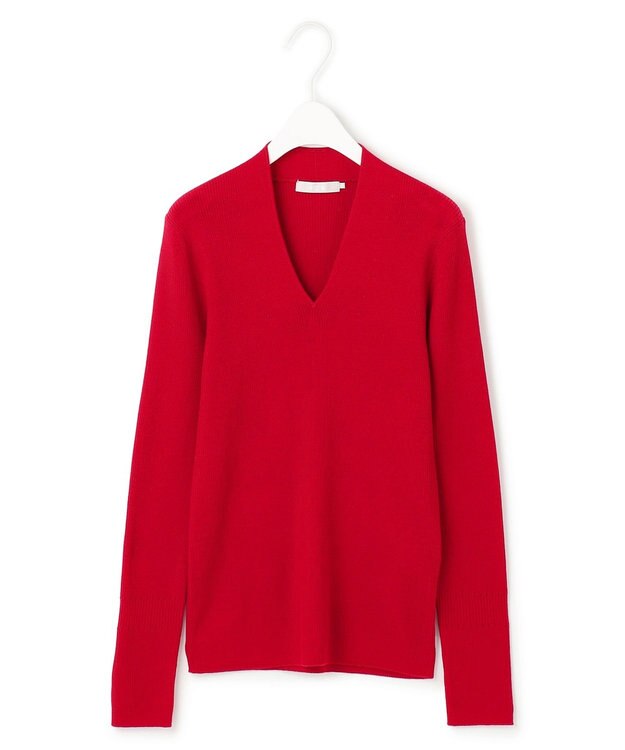 ICB 【新色追加・洗える】エクストラファインメリノ Vネックプルオーバー レッド系