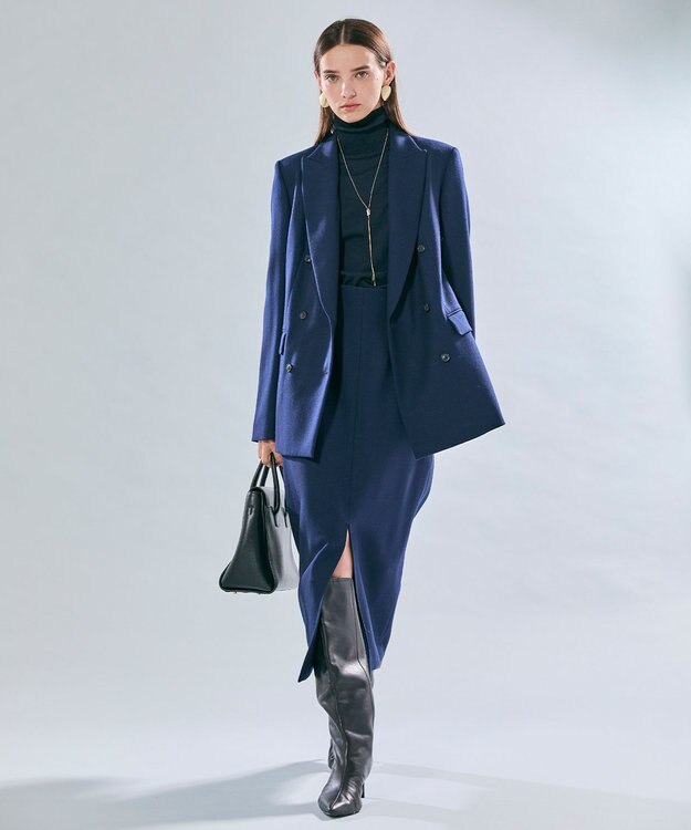 BEIGE， 【洗える・VERY NaVY12月号掲載】LA MONNAIE / バイカラーウールタートルニット Navy × Bone