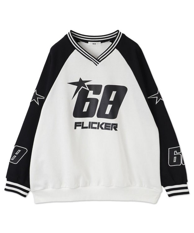 WEGO スターナンバリングプルオーバー ブラック