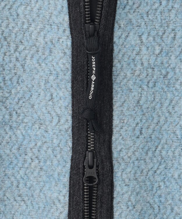 JOSEPH ABBOUD MOUNTAIN 【軽量/リサイクルウール使用】ヘリンボンウールフリース フーディ サックスブルー系