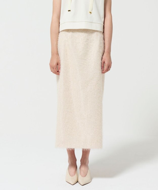 GRACE CONTINENTAL フリンジジャガードタイトスカート キナリ