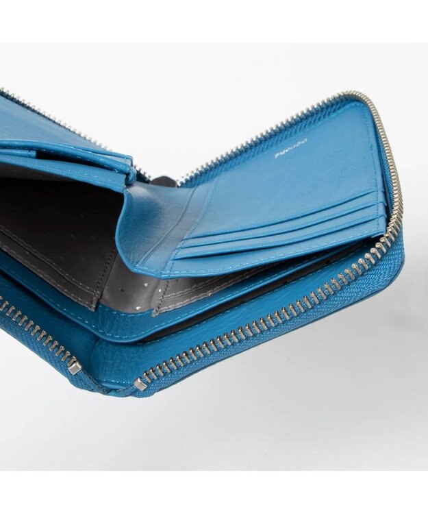 UNBILLION ペルケ perche / ドット型押しラウンドパームフィット財布 ブルー