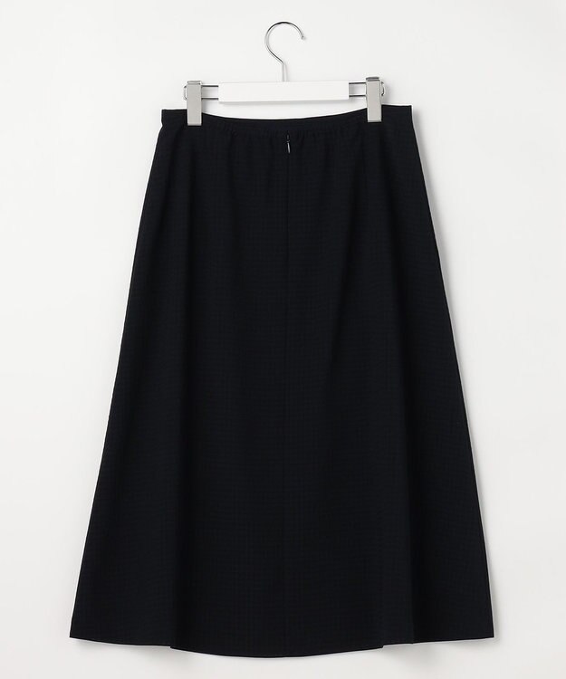 J.PRESS LADIES S シアーブロックチェック フレア スカート ネイビー系