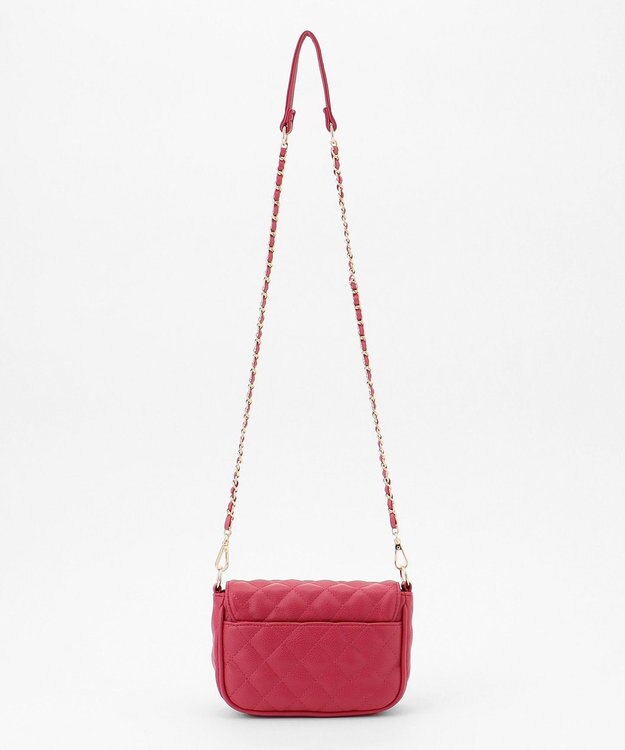 組曲 キルティングショルダーバッグ ラズベリー系