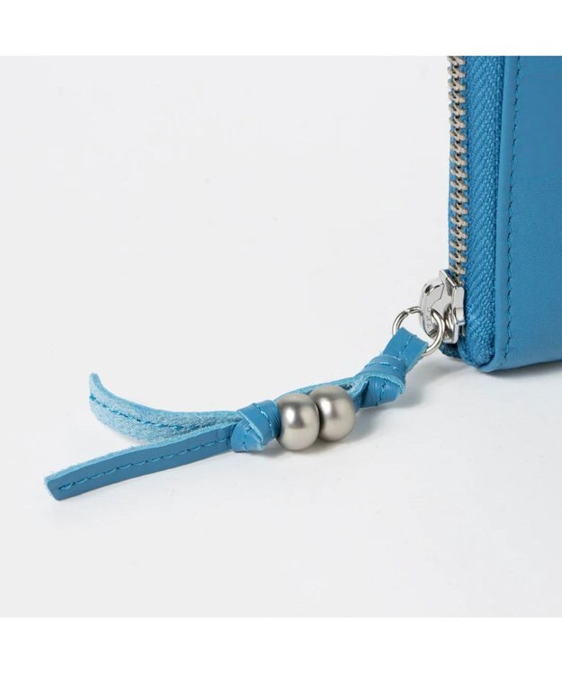 UNBILLION ペルケ perche / ドット型押しラウンドパームフィット財布 ブルー