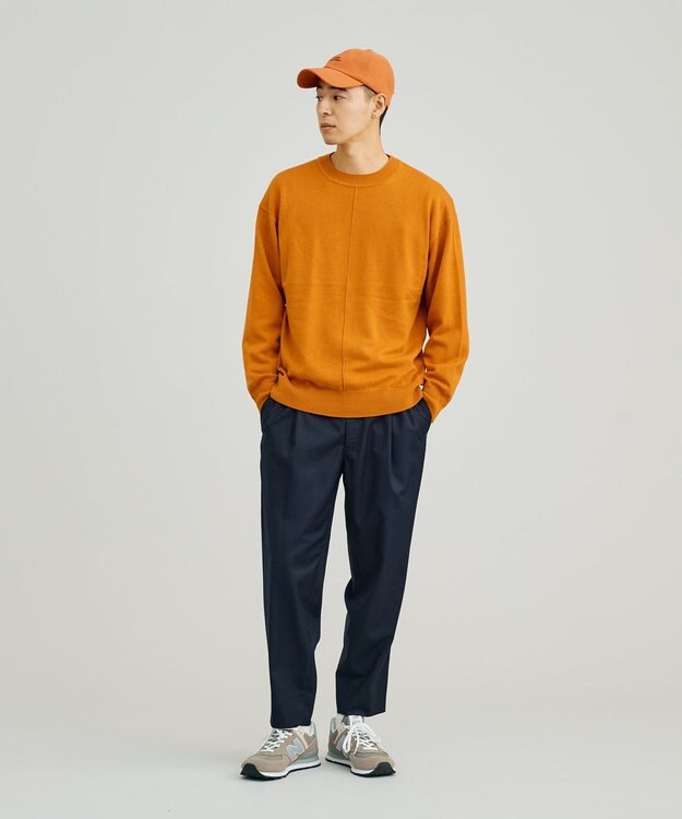 J.PRESS YORK STREET 【UNISEX】ANTI PILLING WOOL クルーネックニット オレンジ系