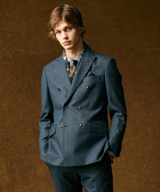 JOSEPH ABBOUD 【イタリア老舗Holliday&Brown社製】ペイズリープリント ストール ネイビー系5