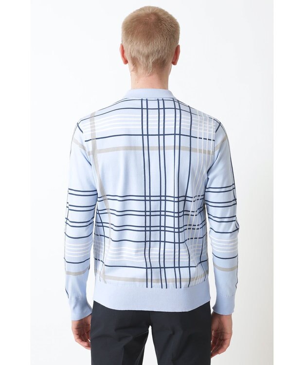 DAKS イノベーション チェック ポロ アクアスカイ