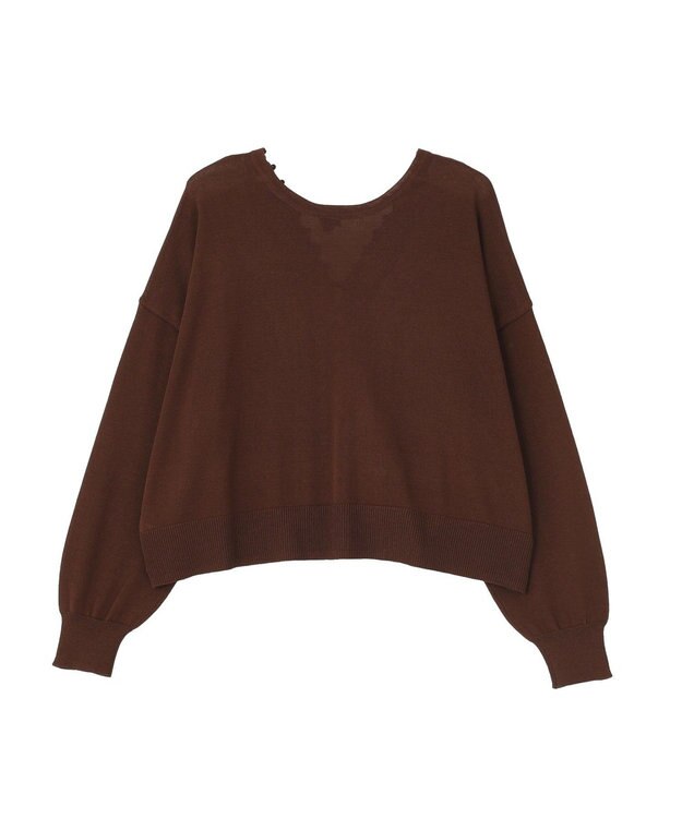 earth music&ecology 【2WAY】レーストリムシアーニットカーディガン Brown