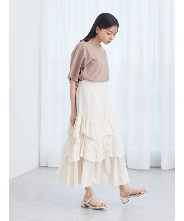 earth music&ecology ＢＯＸ　Ｔシャツ Beige