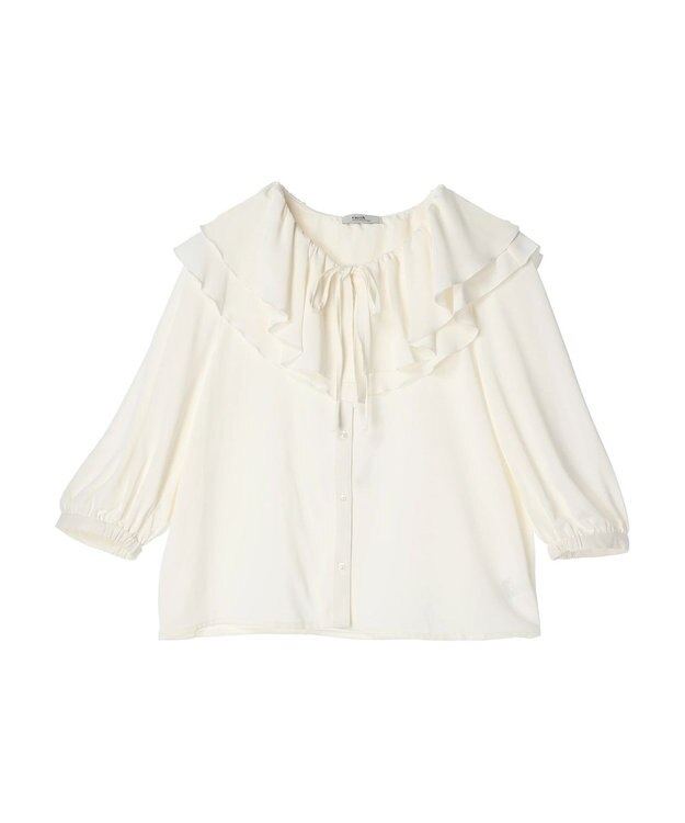 earth music&ecology メローラッフルブラウス Off White