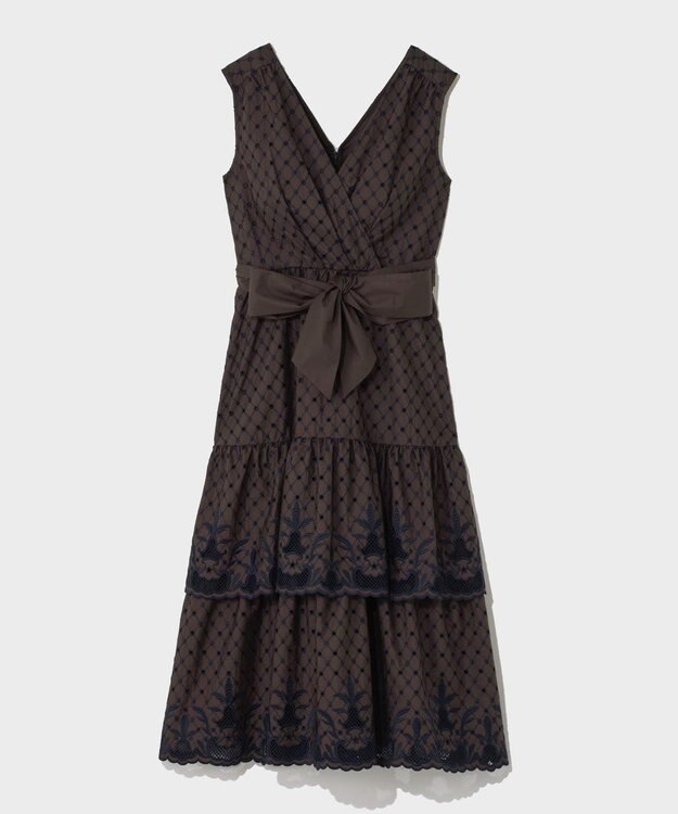 GRACE CONTINENTAL カットワークembドレス ブラウン