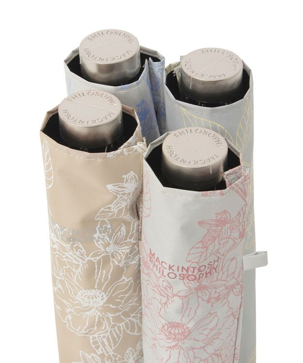 MOONBAT 【 遮光率100％/遮熱/UV/軽量】MACKINTOSH PHILOSOPHY(マッキントッシュフィロソフィー)晴雨兼用日傘 ドローイングフラワー Barbrella バーブレラ 折りたたみ傘 フワクール生地使用 ペールピンク