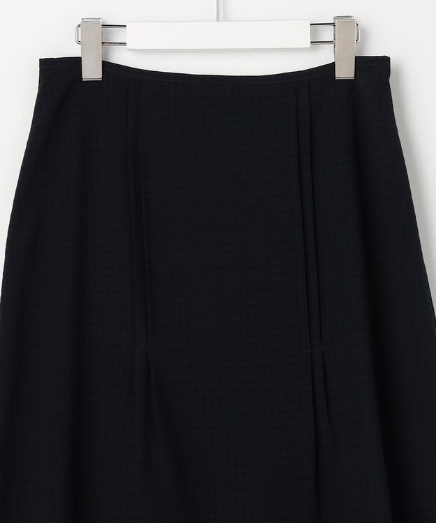 J.PRESS LADIES S シアーブロックチェック フレア スカート ネイビー系