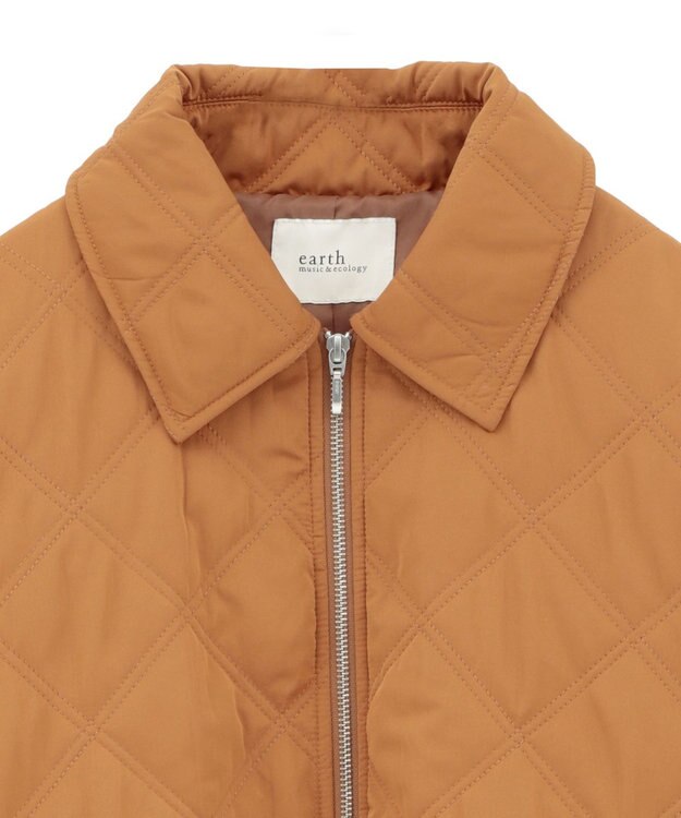 earth music&ecology 【WEB限定】ダブルステッチキルティングコート Brown