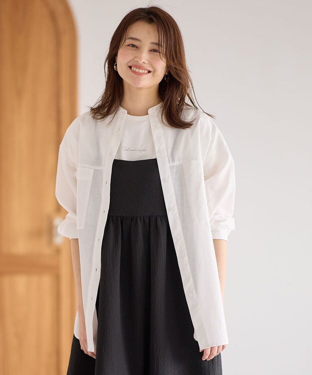 ANY L コットンリネンシャツ オフ