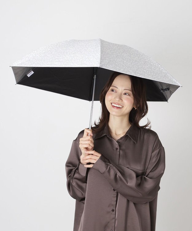 MOONBAT 【 遮光率100％/遮熱/UV/軽量】MACKINTOSH PHILOSOPHY(マッキントッシュフィロソフィー)晴雨兼用日傘 小花柄 バーブレラ 折りたたみ傘 フワクール生地使用 グレー