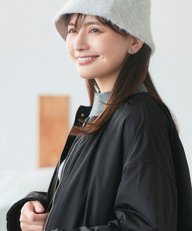 Tiaclasse 【リバーシブル】表裏2WAYベロアキルティングブルゾン ブラック