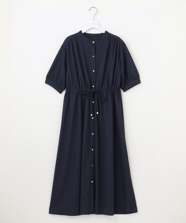 ANY SIS 【洗える】カナパジャージー ワンピース ネイビー