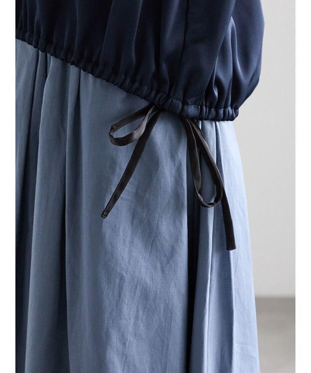 Te chichi サテンサイドリボンブラウス ネイビー