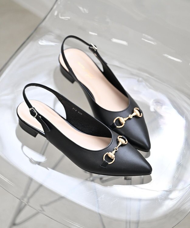 Pointer 日本製 本革ビット付きミュール ブラック