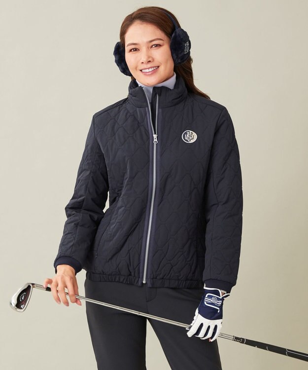 23区GOLF 【WOMEN】【防寒】キルティング ブルゾン ネイビー系