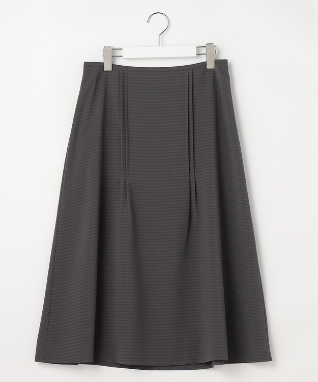 J.PRESS LADIES S シアーブロックチェック フレア スカート グレー系