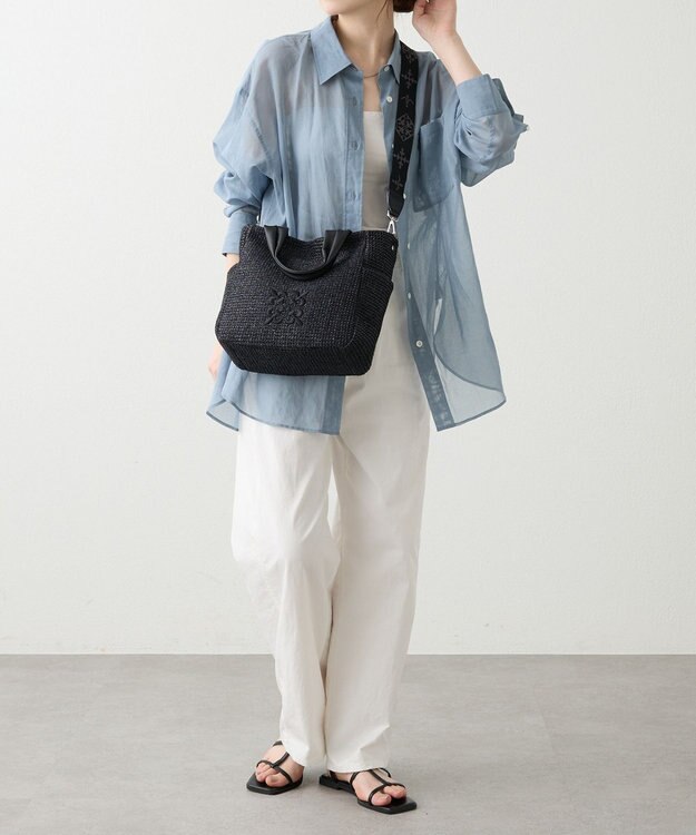 russet ナイロンラフィア2WAYトートバッグ(CE-1711) Black