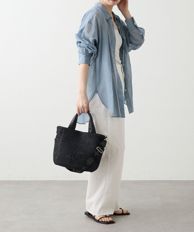 russet ナイロンラフィア2WAYトートバッグ(CE-1711) Black