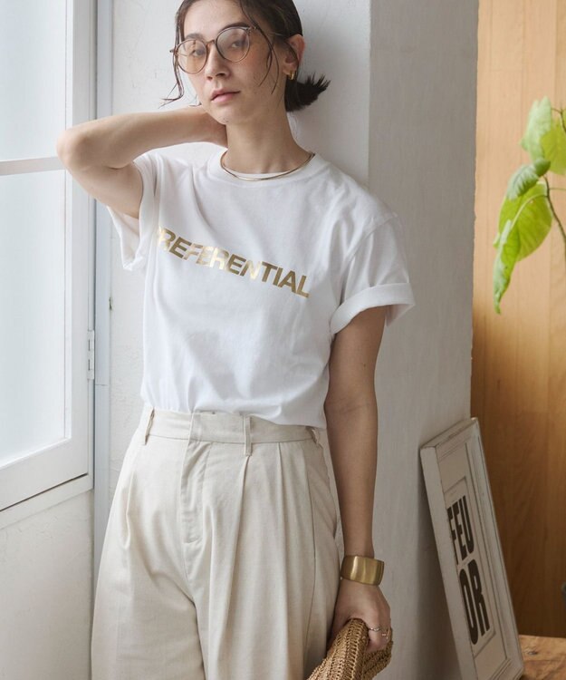 WEGO 【ANGIE VINTAGE】フロッキーロゴプリントTシャツ 柄6