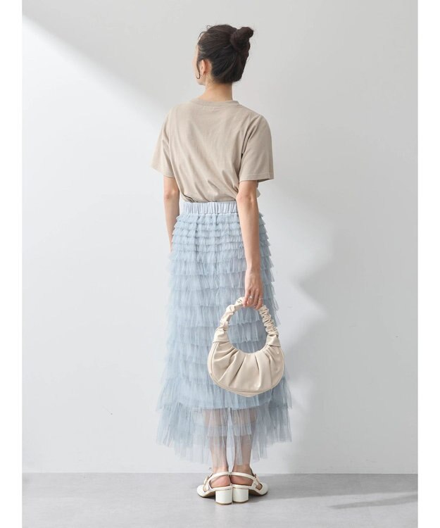 earth music&ecology ティアードフリルチュールスカート Grayish Blue