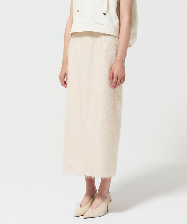 GRACE CONTINENTAL フリンジジャガードタイトスカート キナリ