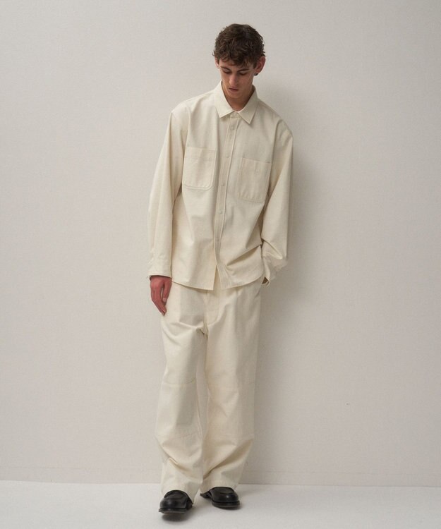 ATON HARD WASHED COTTON | シャツジャケット - UNISEX OFF WHITE