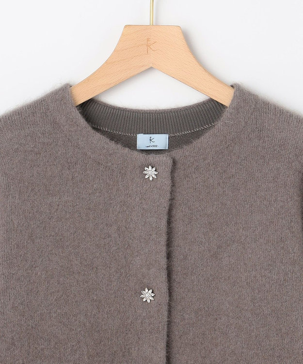 組曲 L 【加藤ローサさん着用】フラッフィーファーニット ジャケット ブラウン系