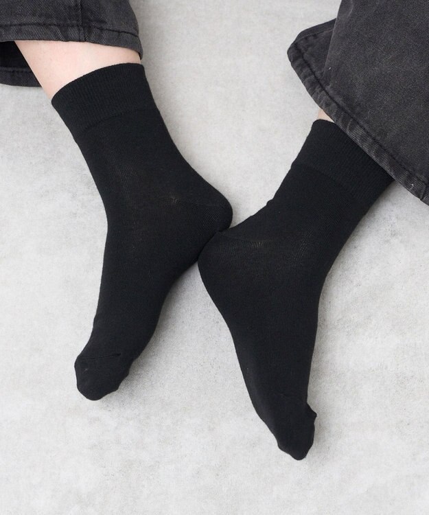 WEGO 平無地ソックス（丈14cm） ブラック